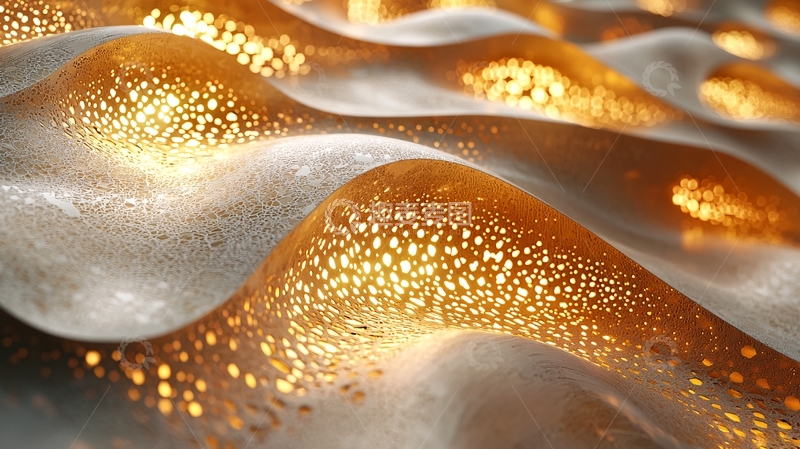 高清大图下载【趣麦麦图】金色波浪表面带气泡