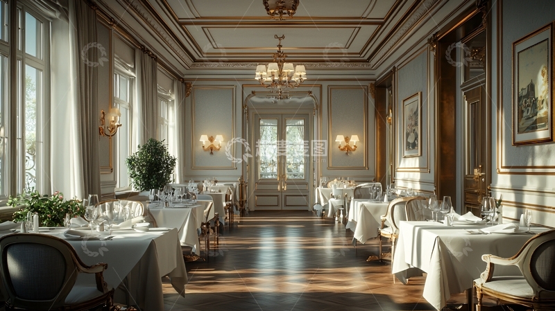 高清大图下载【趣麦麦图】优雅豪华的餐厅内景