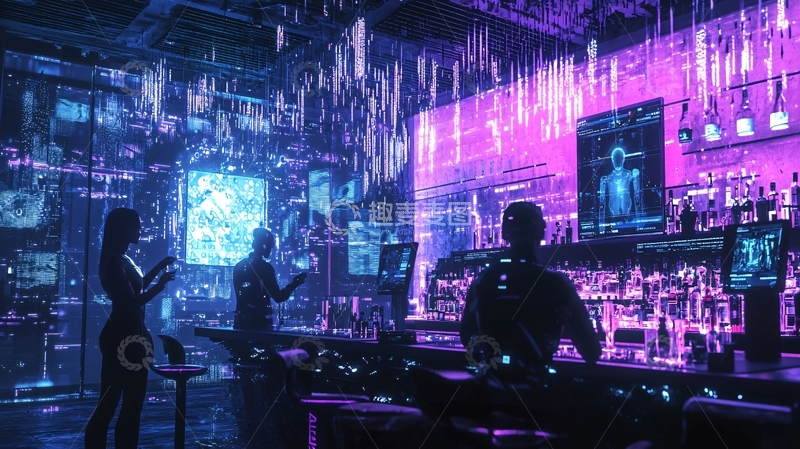 高清大图下载【趣麦麦图】赛博朋克酒吧
