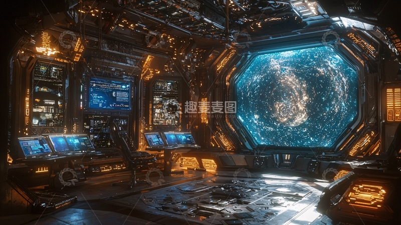 高清大图下载【趣麦麦图】未来科技飞船控制室