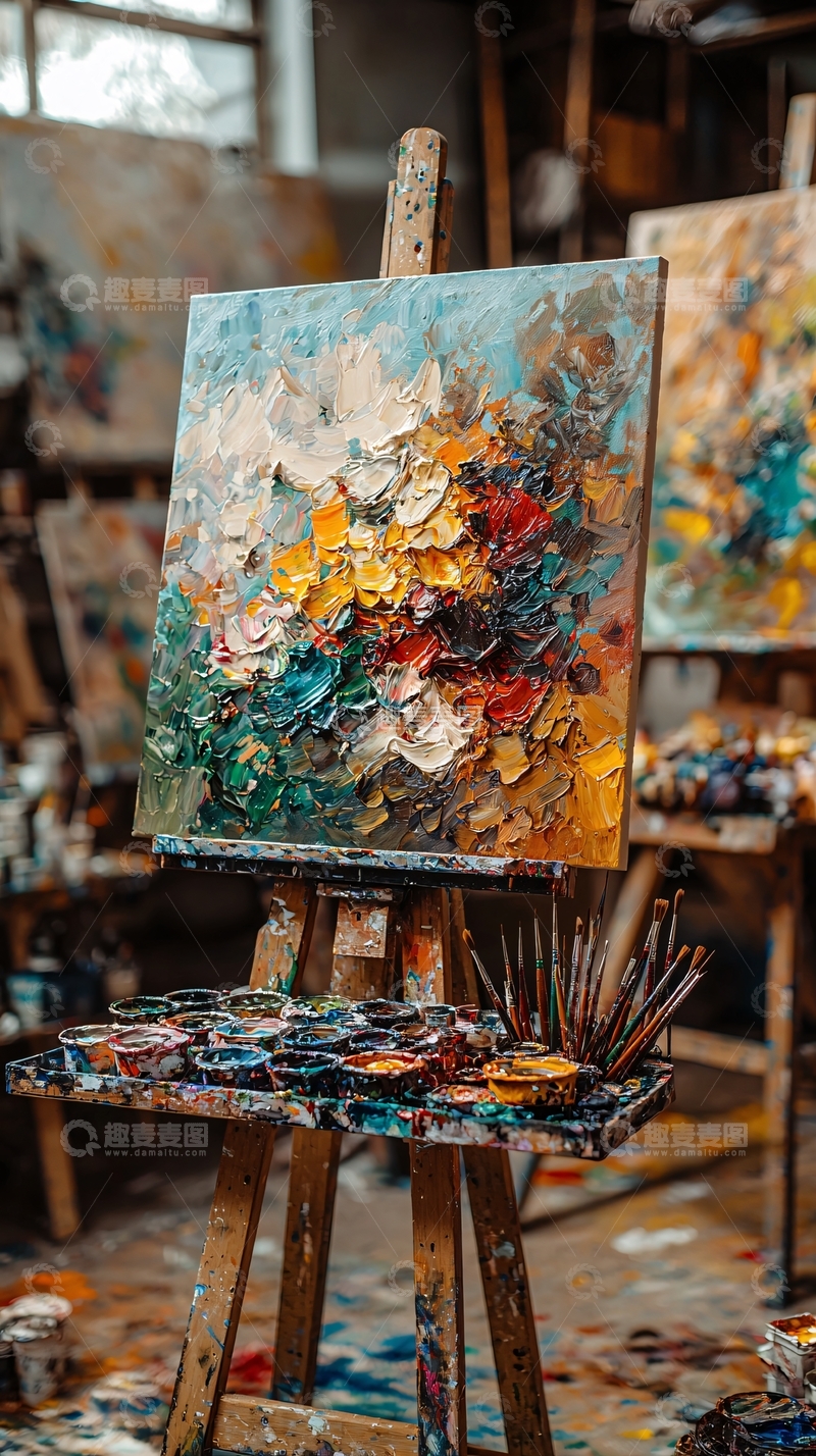 高清大图下载【趣麦麦图】色彩鲜艳的抽象油画