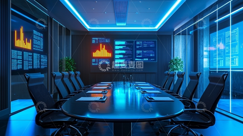 高清大图下载【趣麦麦图】科技感现代会议室