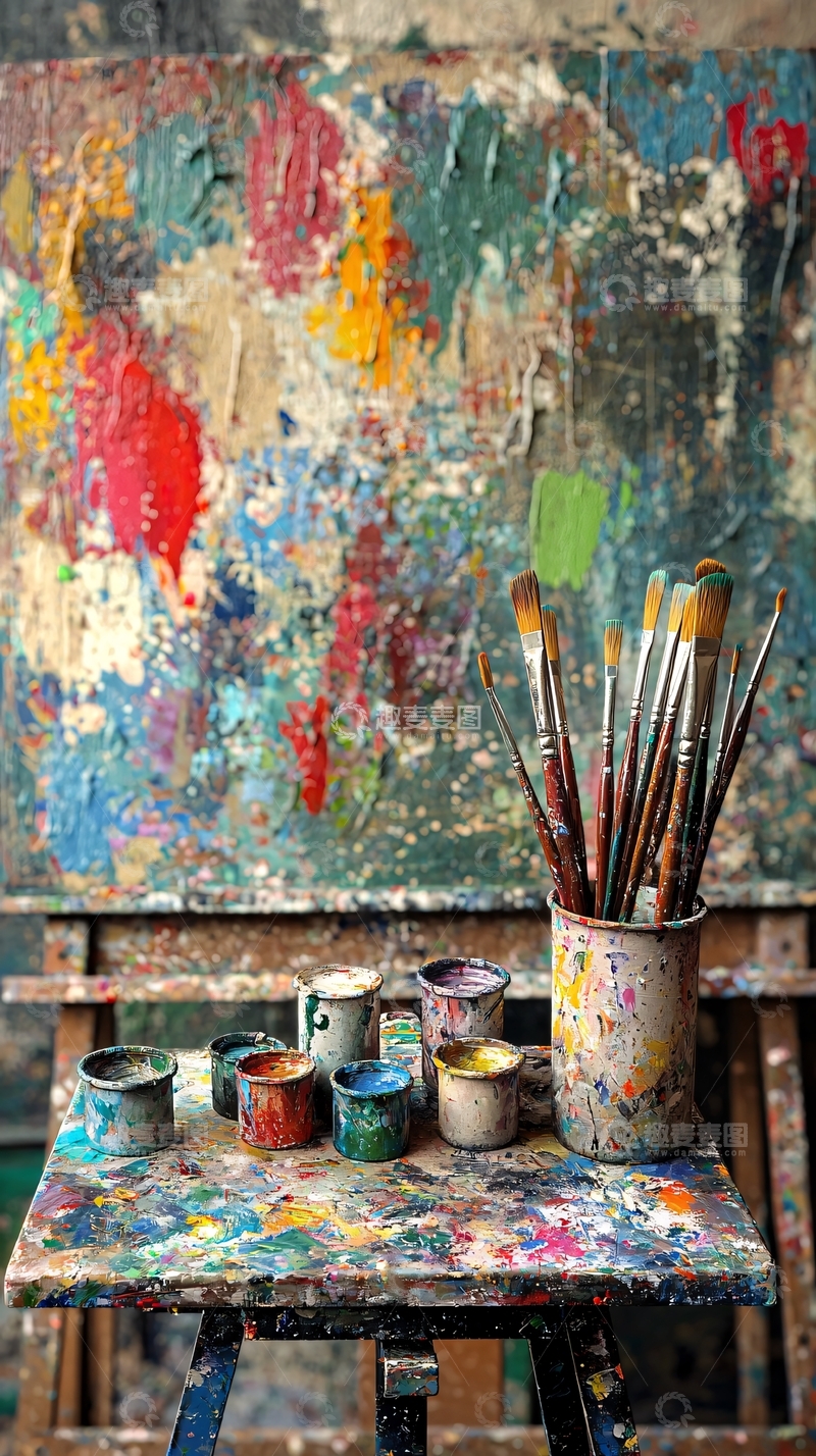 高清大图下载【趣麦麦图】抽象油画颜料笔刷