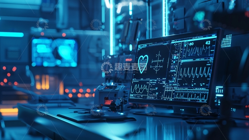 高清大图下载【趣麦麦图】科幻实验室医疗监控系统