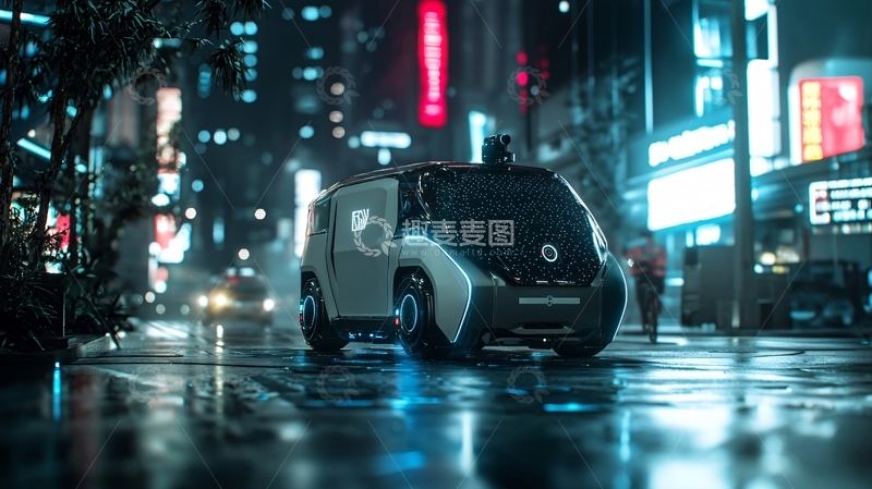 高清大图下载【趣麦麦图】未来城市自动驾驶汽车