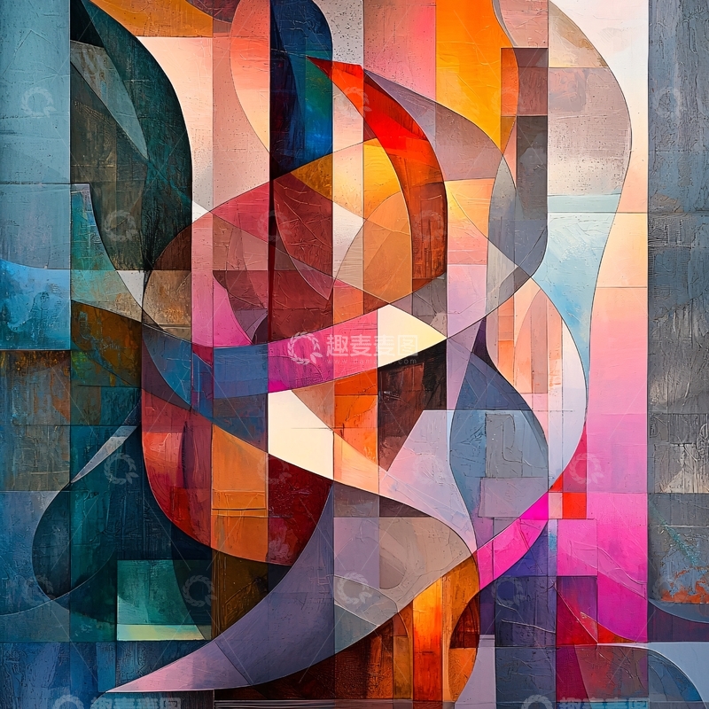 高清大图下载【趣麦麦图】抽象彩色几何
