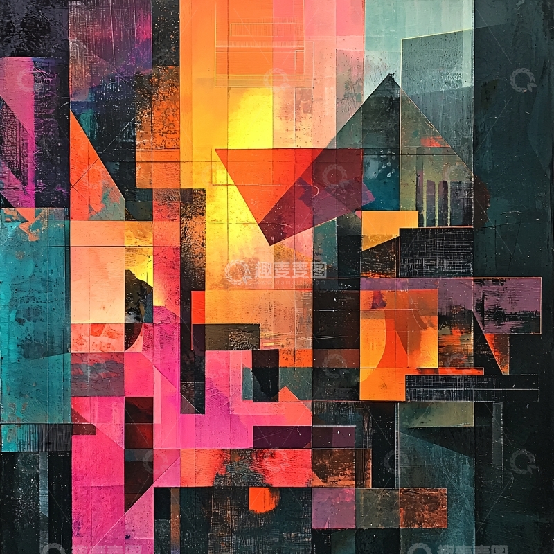 高清大图下载【趣麦麦图】抽象彩色几何图形