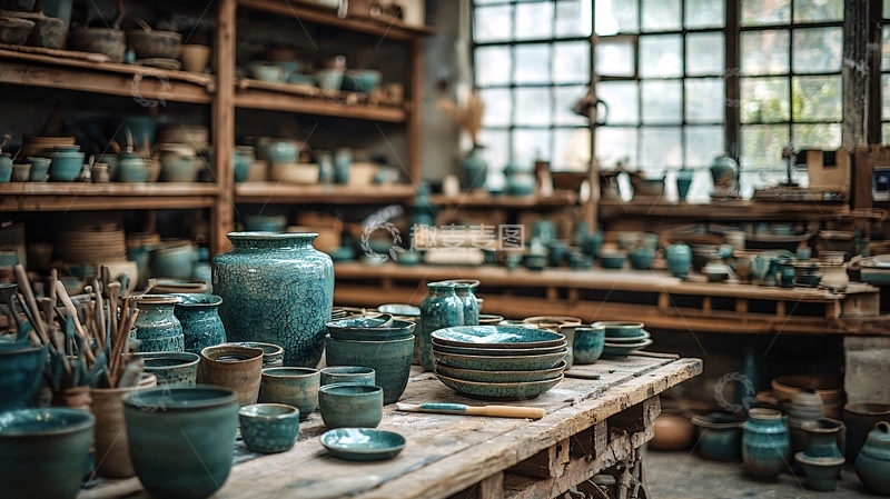高清大图下载【趣麦麦图】手工陶器工作坊内部