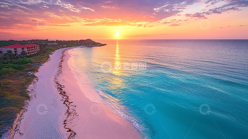 高清大图下载【趣麦麦图】海滩日落美景