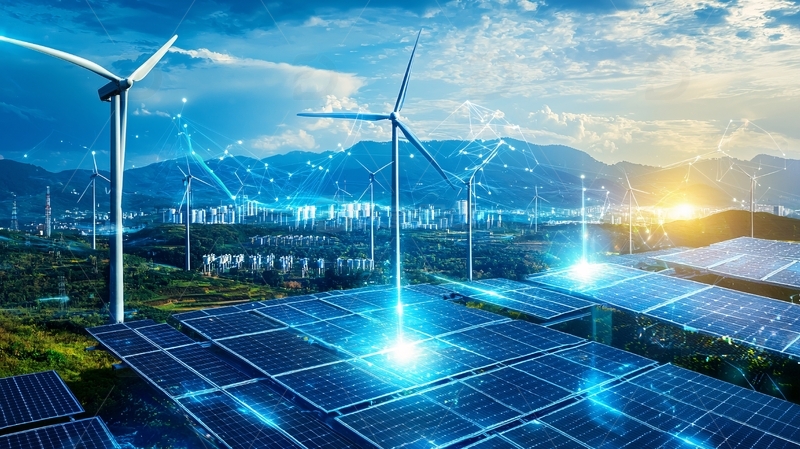 高清大图下载【趣麦麦图】风力发电和太阳能发电