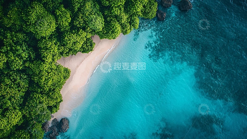 高清大图下载【趣麦麦图】热带海岛鸟瞰图