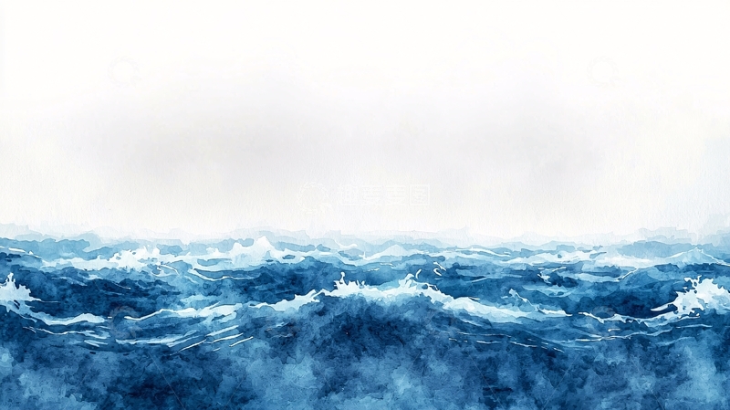 高清大图下载【趣麦麦图】蓝色波涛汹涌的海面