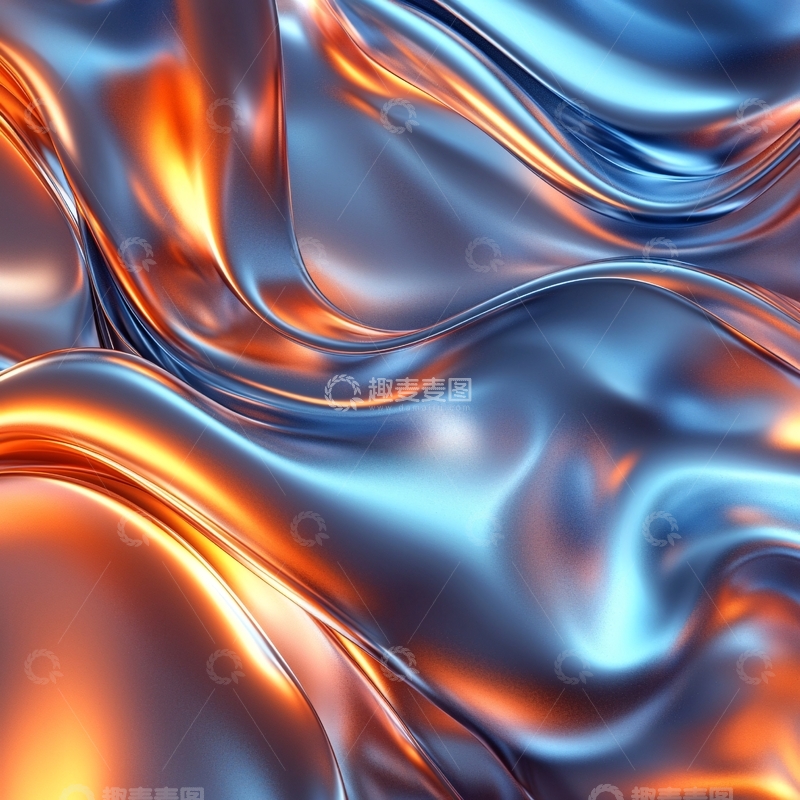 高清大图下载【趣麦麦图】金属质感波浪