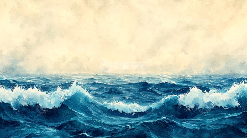 高清大图下载【趣麦麦图】波涛汹涌的大海