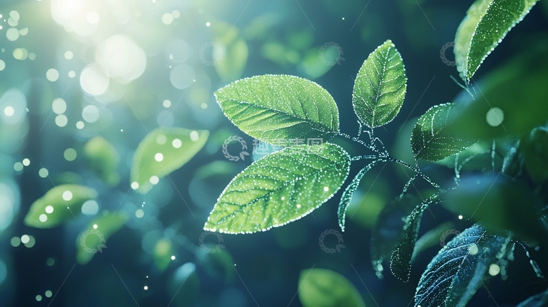 高清大图下载【趣麦麦图】阳光下的绿叶