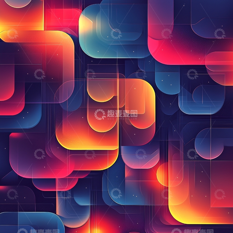 高清大图下载【趣麦麦图】彩色渐变几何图形背景