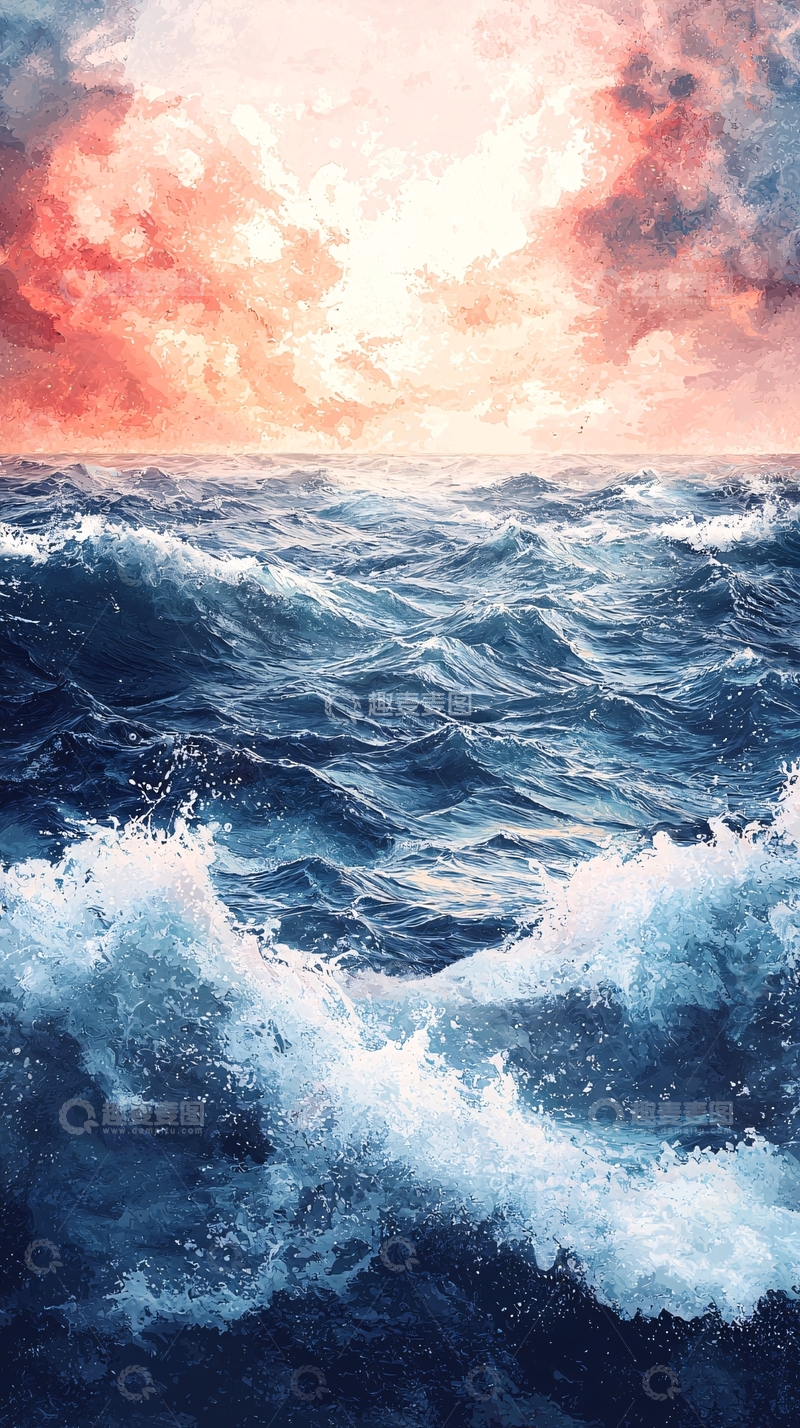 高清大图下载【趣麦麦图】波涛汹涌的海面