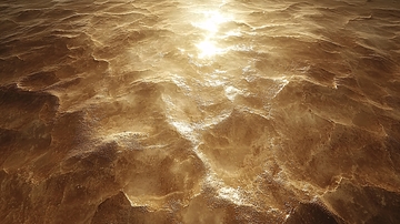 金色水面波光粼粼