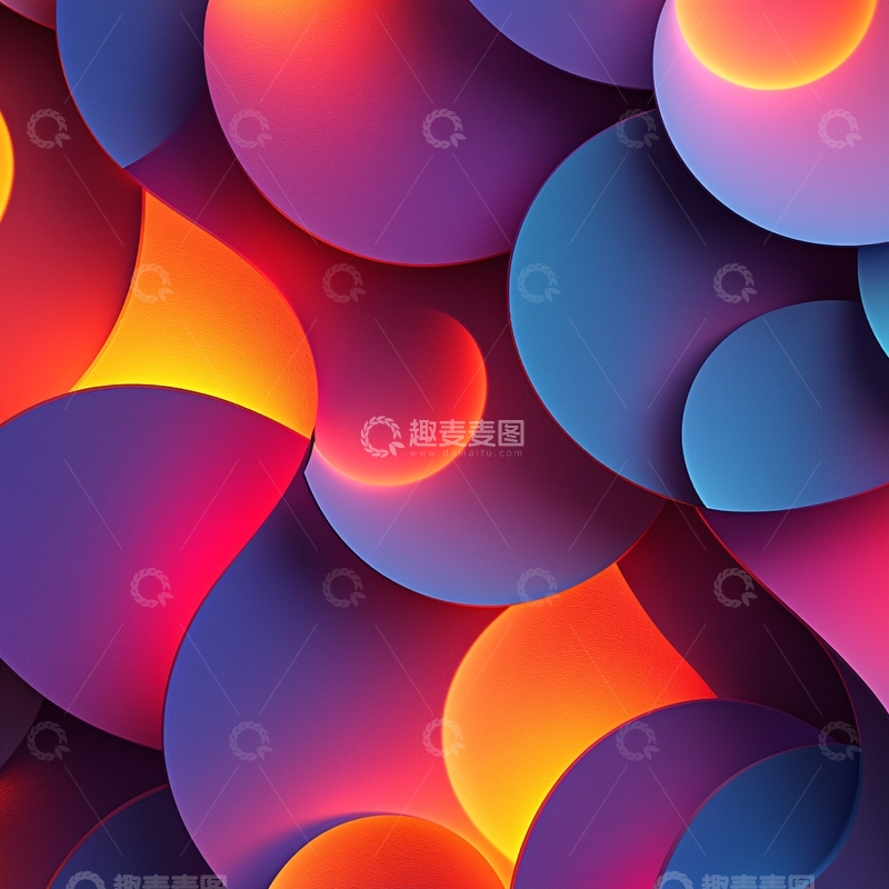高清大图下载【趣麦麦图】彩色渐变球体背景