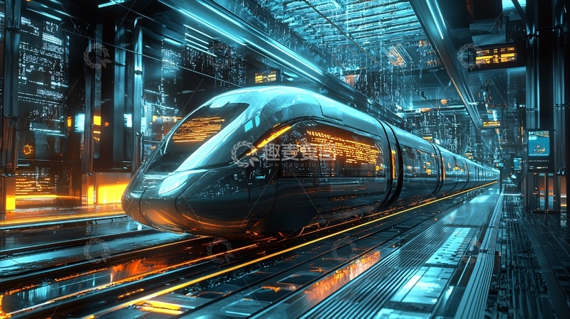 高清大图下载【趣麦麦图】未来科技感高铁
