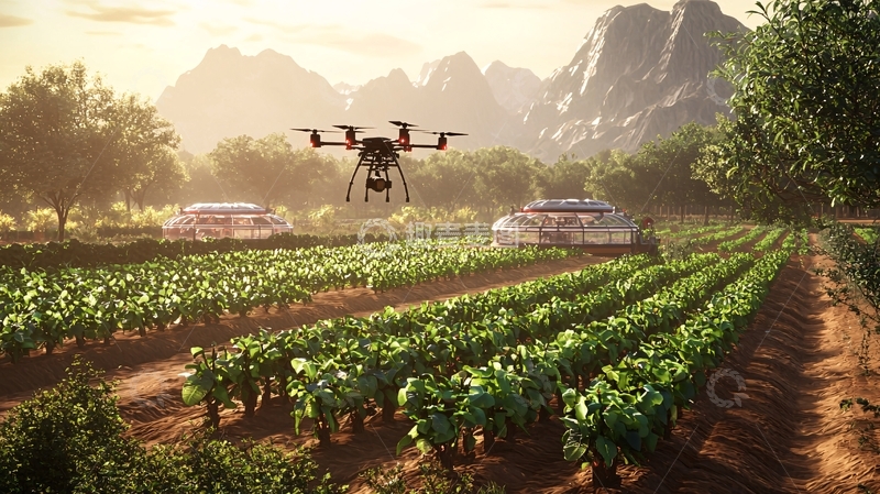 高清大图下载【趣麦麦图】无人机农业喷洒