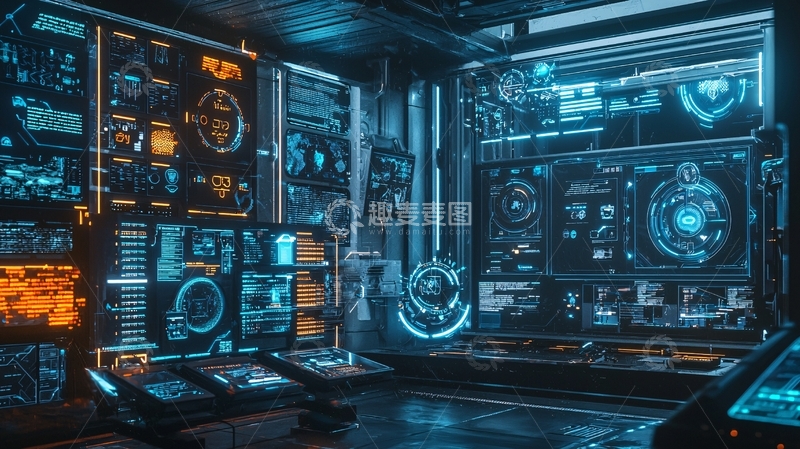 高清大图下载【趣麦麦图】未来科技控制室