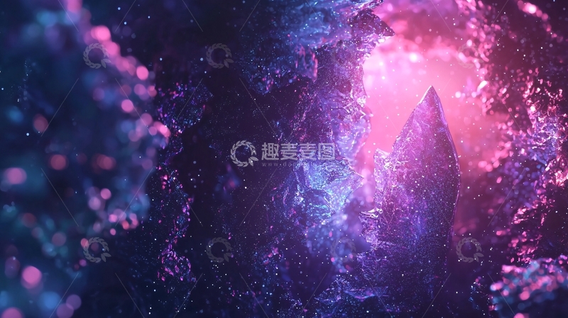 高清大图下载【趣麦麦图】梦幻紫色水晶洞穴