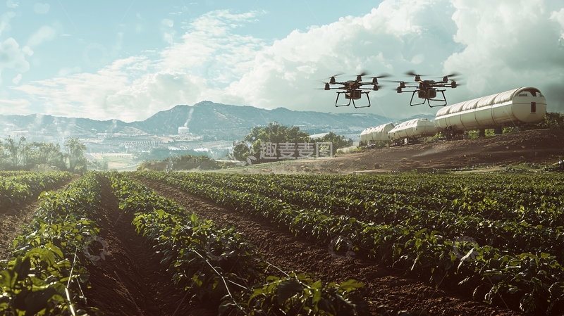 高清大图下载【趣麦麦图】无人机农业喷洒