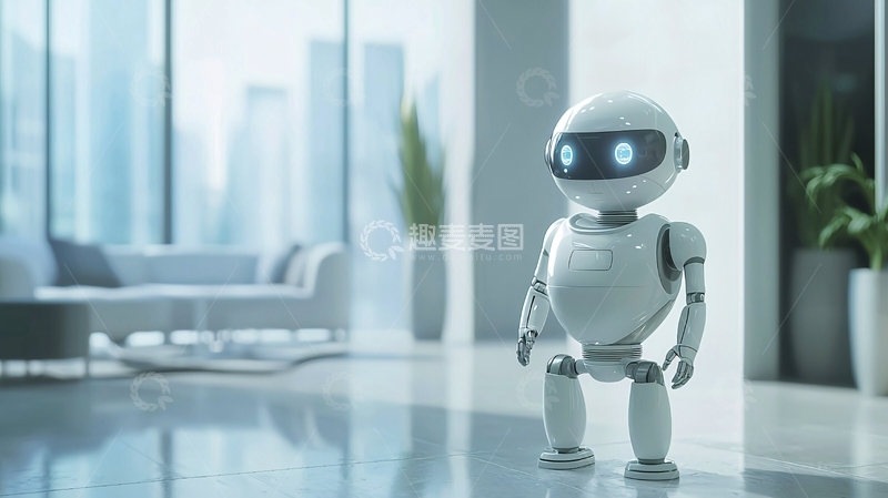 高清大图下载【趣麦麦图】白色机器人
