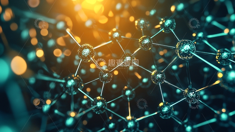 高清大图下载【趣麦麦图】科技感分子结构图