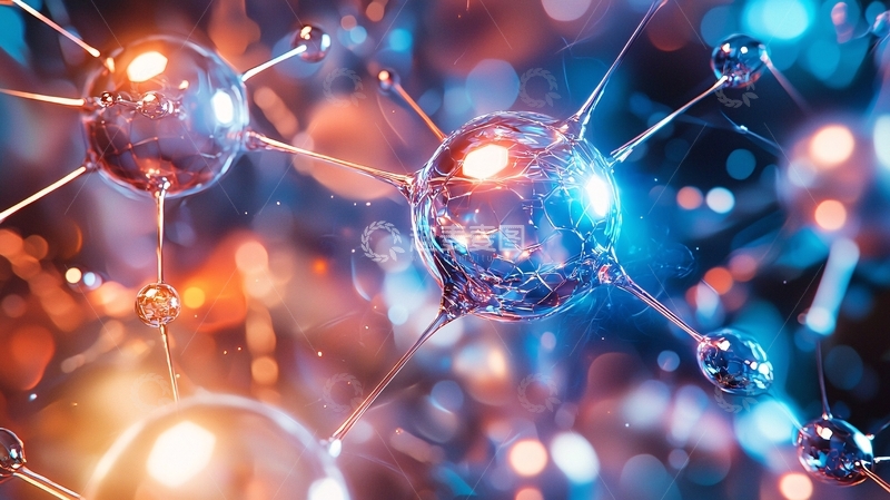 高清大图下载【趣麦麦图】科技感分子结构图