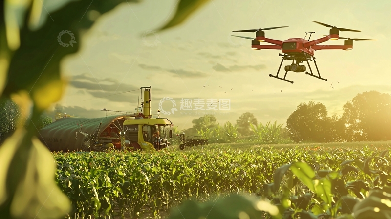 高清大图下载【趣麦麦图】未来智能农业无人机