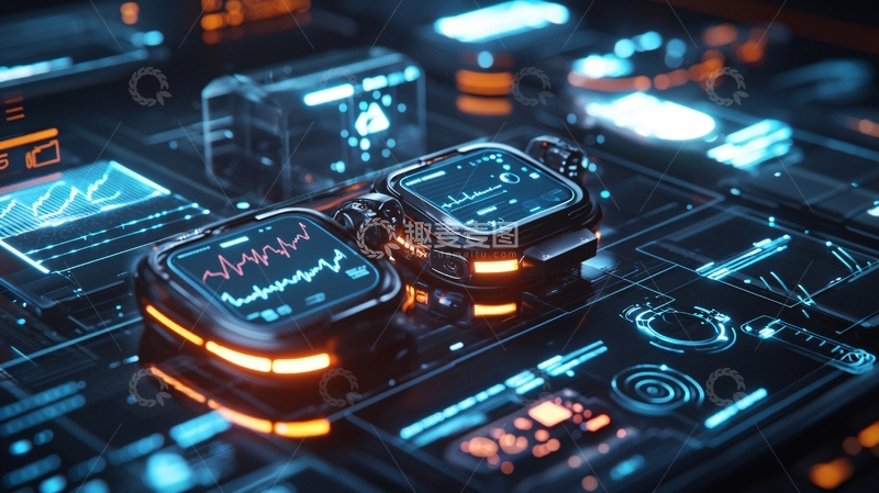 高清大图下载【趣麦麦图】-科技感数据面板