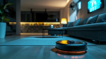 智能扫地机器人夜晚工作