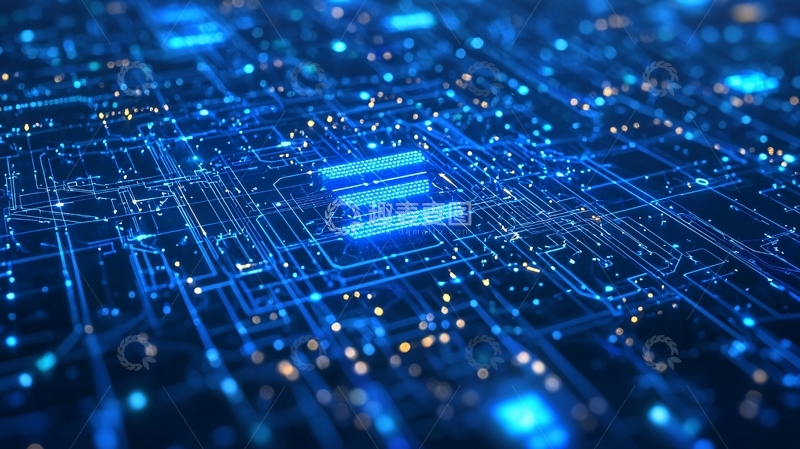 高清大图下载【趣麦麦图】蓝色科技感电路板