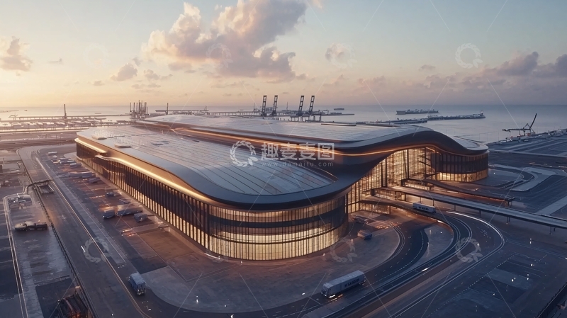 高清大图下载【趣麦麦图】未来主义机场建筑外观