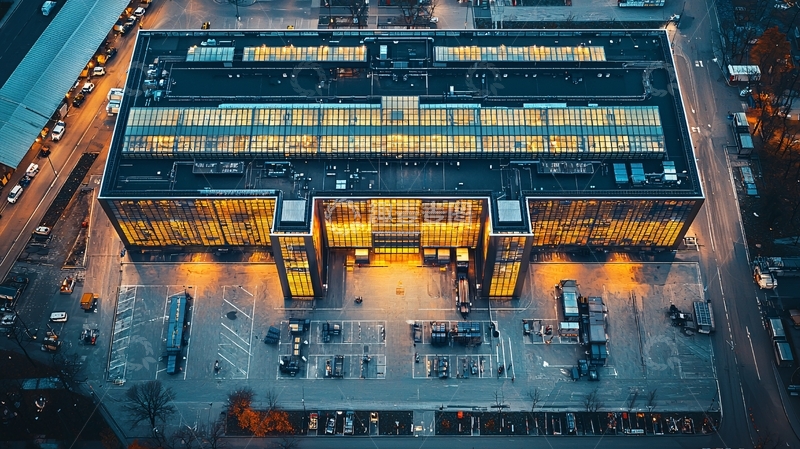 高清大图下载【趣麦麦图】夜晚城市建筑鸟瞰图