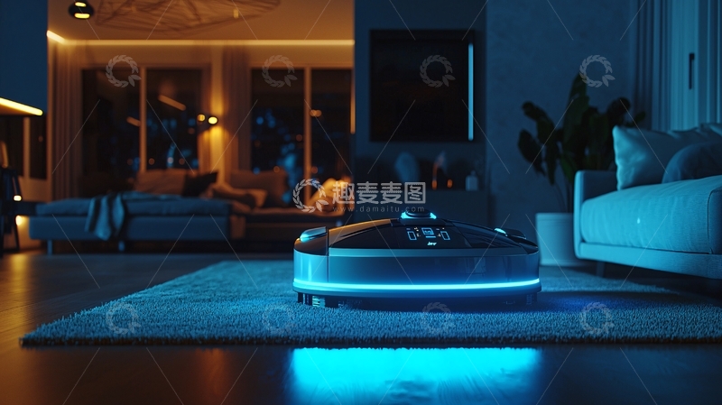 高清大图下载【趣麦麦图】现代智能家居夜晚氛围