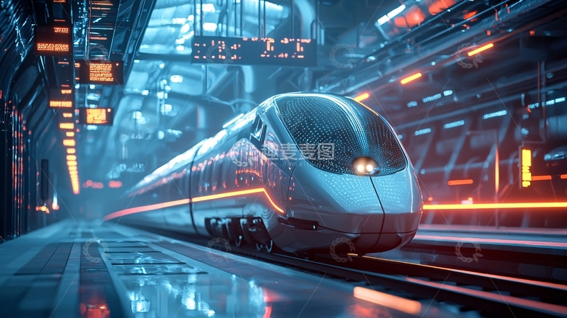 高清大图下载【趣麦麦图】未来科技感高铁