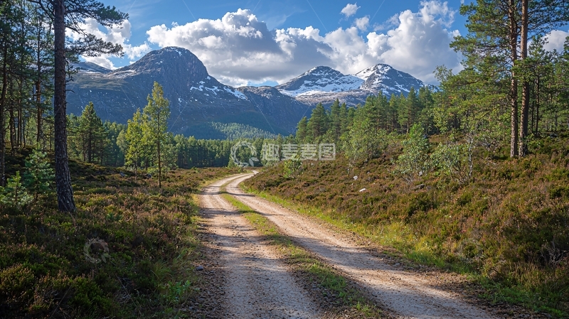 高清大图下载【趣麦麦图】山间小路风景如画