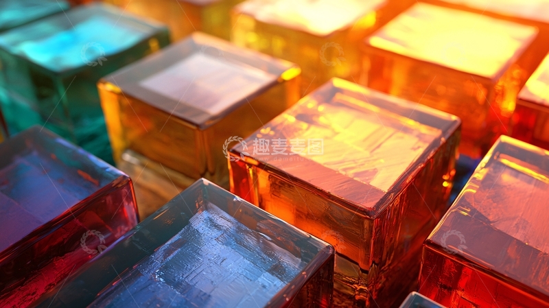 高清大图下载【趣麦麦图】彩色玻璃方块