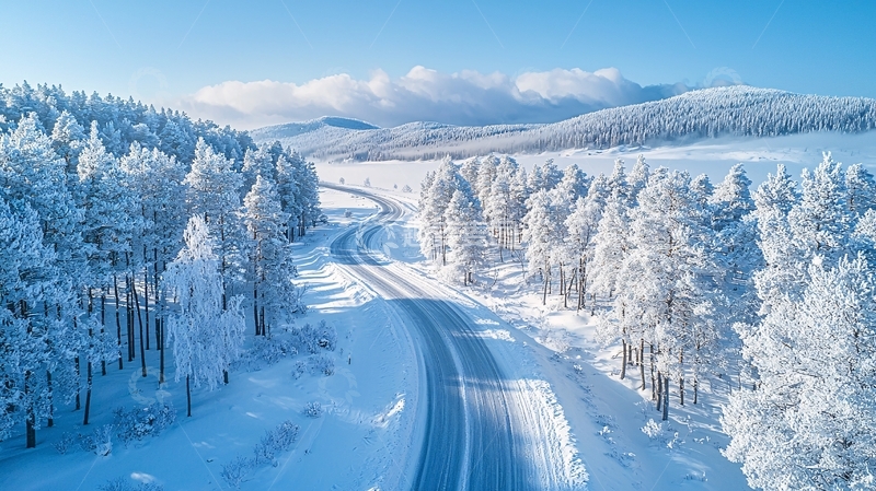 高清大图下载【趣麦麦图】雪后公路景观