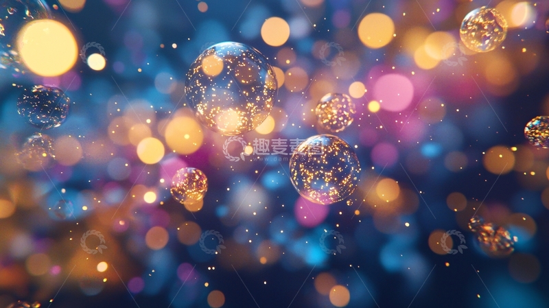 高清大图下载【趣麦麦图】彩色泡泡背景