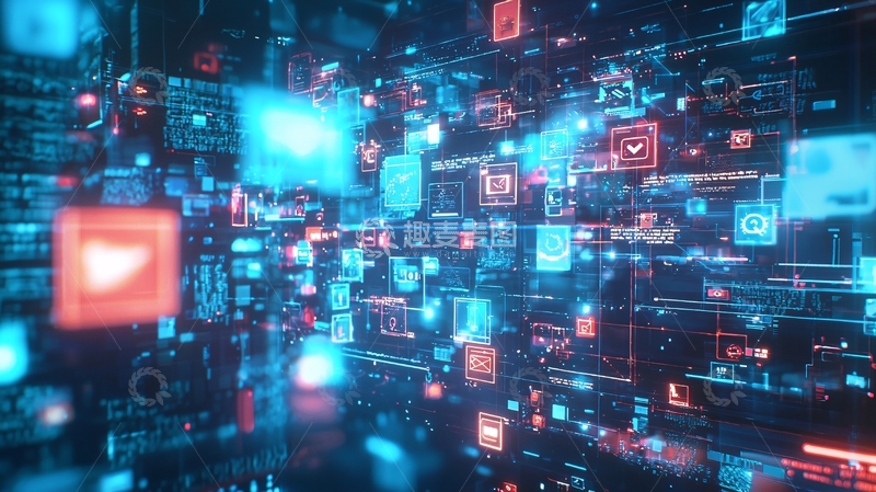 高清大图下载【趣麦麦图】数字科技背景