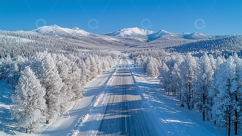 高清大图下载【趣麦麦图】雪后道路