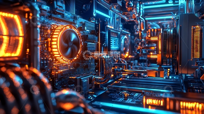 高清大图下载【趣麦麦图】炫酷科技感电脑硬件内部