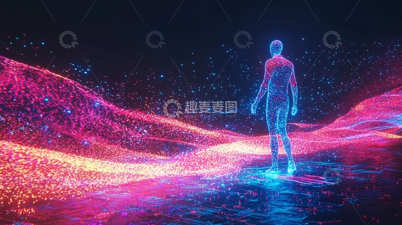 高清大图下载【趣麦麦图】光影粒子人像