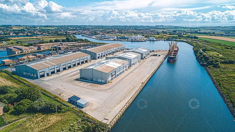 高清大图下载【趣麦麦图】港口工业区鸟瞰