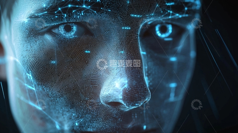 高清大图下载【趣麦麦图】未来科技感人脸扫描
