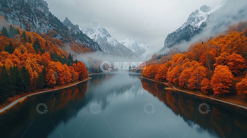 高清大图下载【趣麦麦图】秋季湖泊山景